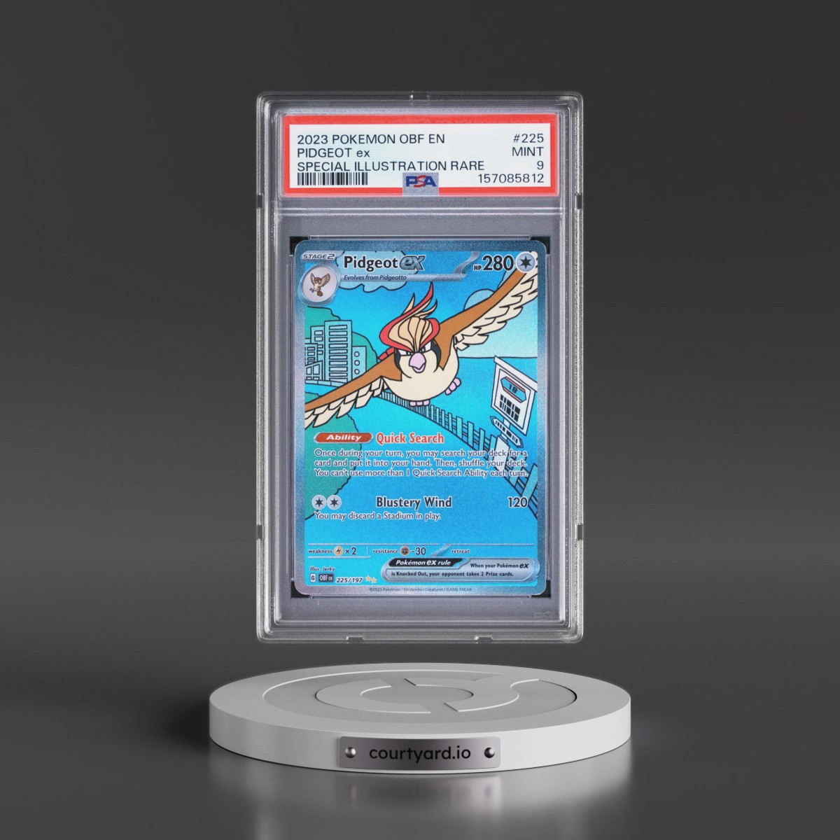 2023 Pokémon Obf EN-Obsidian Flames #225 Pidgeot EX - Holo Special Illustration Rare (PSA 9 MINT)