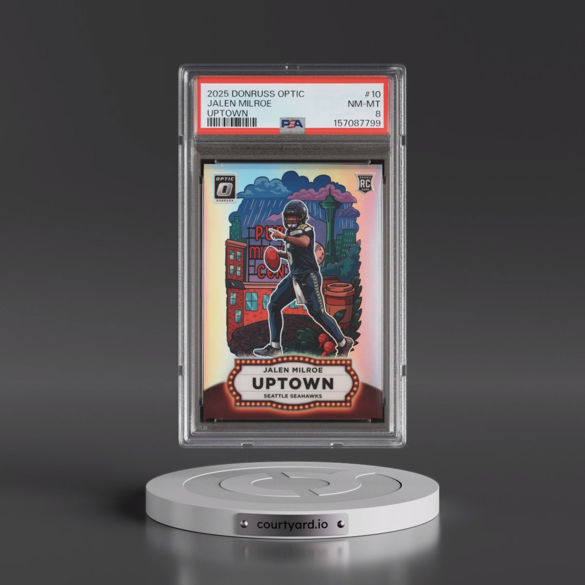 2025 Panini Donruss Optic Uptown Jalen Milroe #10 PSA 8