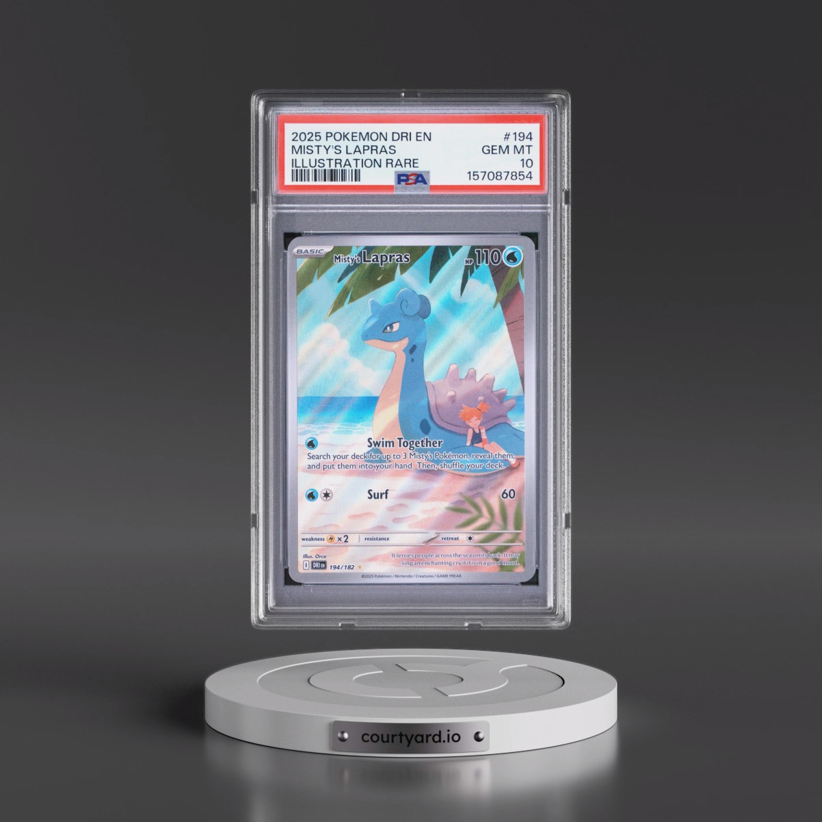 2025 Pokémon Dri EN-Destined Rivals #194 Misty's Lapras - Illustration Rare (PSA 10 GEM MINT)