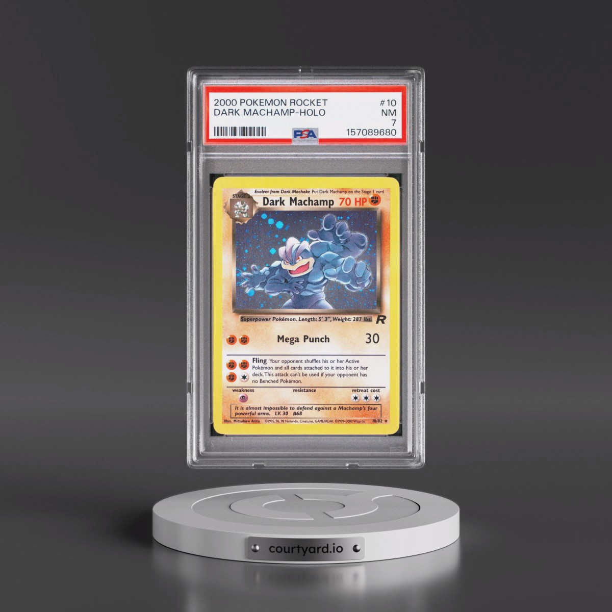 2000 Pokémon Rocket #10 Dark Machamp - Holo (PSA 7 NM)