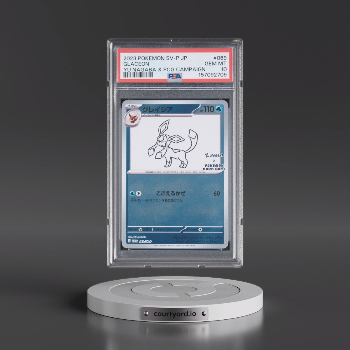 2023 Pokémon SV-P Promo #069 Glaceon - YU Nagaba X Pokemon Card Game Campaign (PSA 10 GEM MINT)