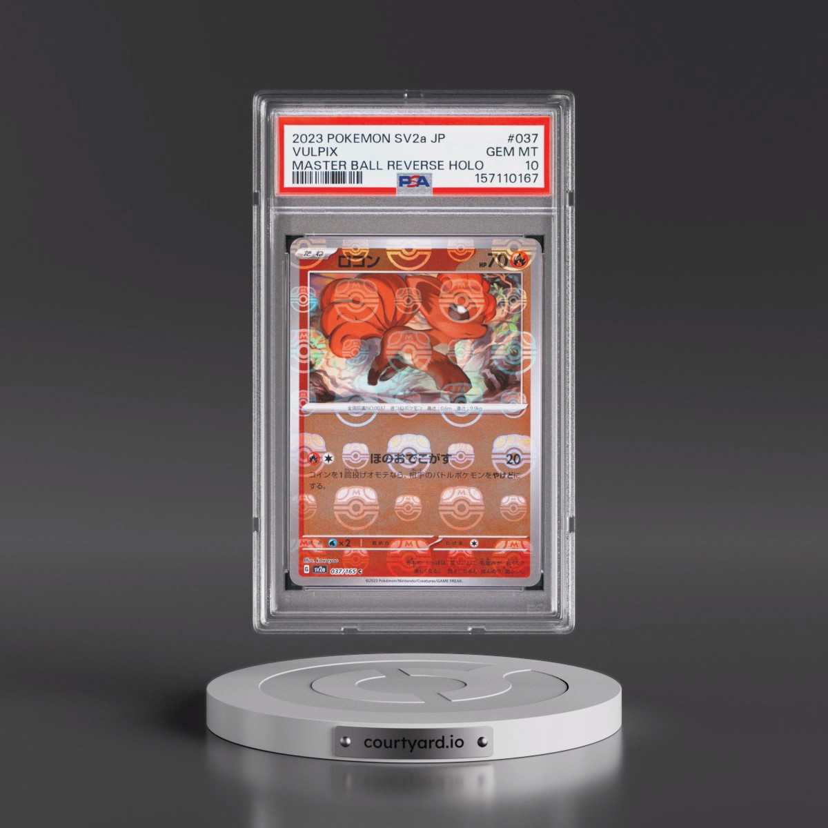 2023 Pokémon Sv2a-Pokémon 151 #037 Vulpix - Reverse Holo Master Ball (PSA 10 GEM MINT)