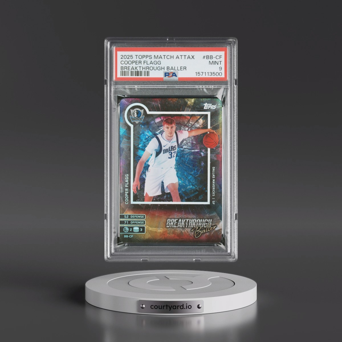 2025 Topps Match Attax Breakthrough Baller #BB-CF Cooper Flagg (PSA 9 MINT)