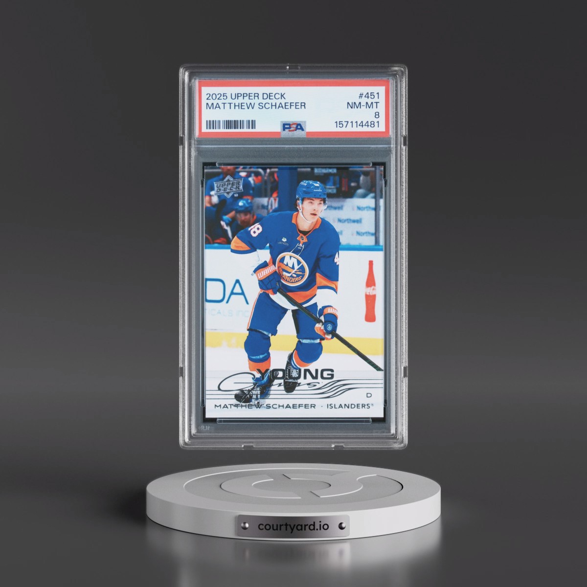 2025 Upper Deck #451 Matthew Schaefer (PSA 8 NM-MT)