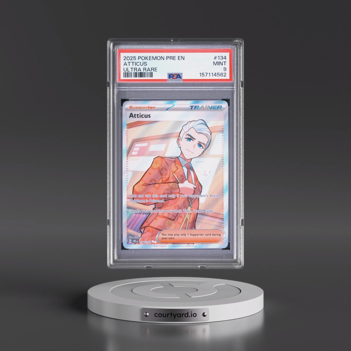 2025 Pokémon Pre EN-Prismatic Evolutions #134 Atticus - Ultra Rare (PSA 9 MINT)