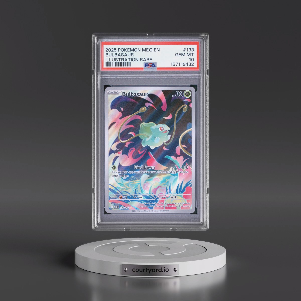 2025 Pokémon Meg EN-Mega Evolution #133 Bulbasaur - Illustration Rare (PSA 10 GEM MINT)