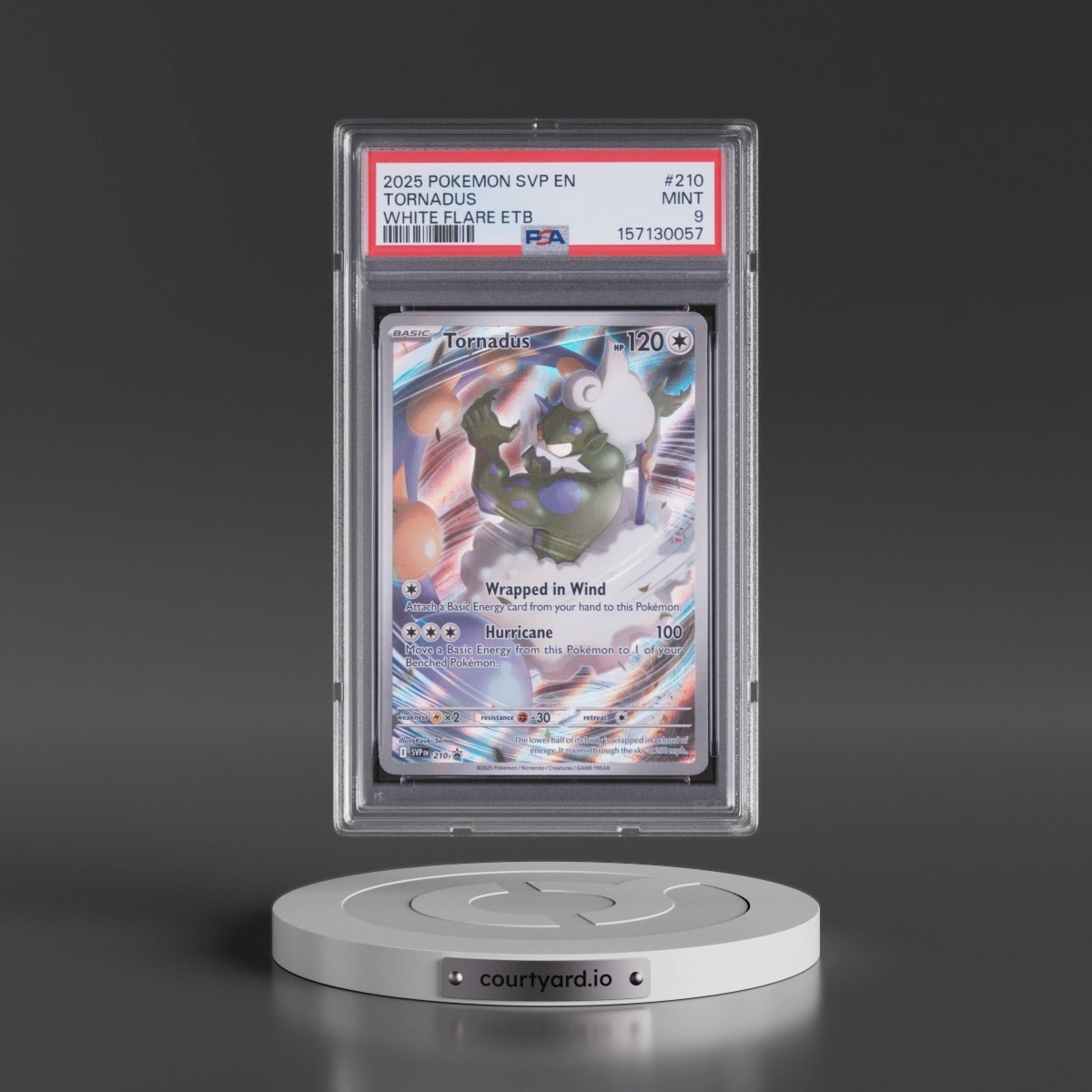 2025 Pokémon Svp EN-SV Black Star Promo #210 Tornadus - White Flare Elite Trainer Box (PSA 9 MINT)