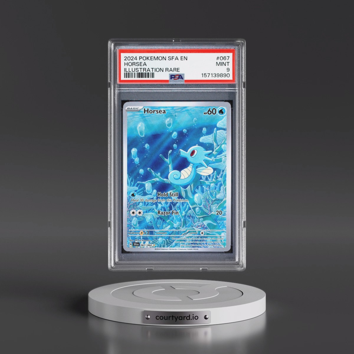 2024 Pokémon Sfa EN-Shrouded Fable #067 Horsea - Illustration Rare (PSA 9 MINT)