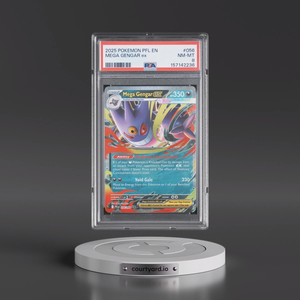 2025 Pokémon Pfl EN-Phantasmal Flames #056 Mega Gengar EX - Holo (PSA 8 NM-MT)