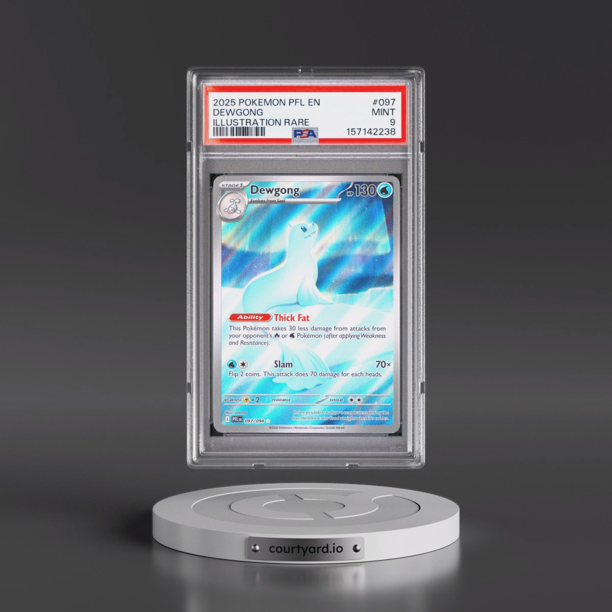 2025 Pokémon Pfl EN-Phantasmal Flames #097 Dewgong - Illustration Rare (PSA 9 MINT)