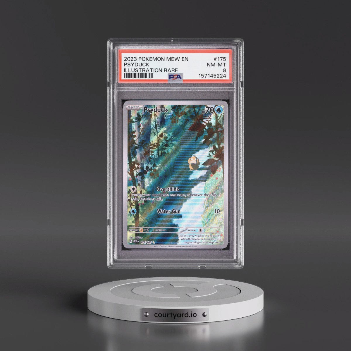2023 Pokémon Mew EN-151 #175 Psyduck - Illustration Rare (PSA 8 NM-MT)
