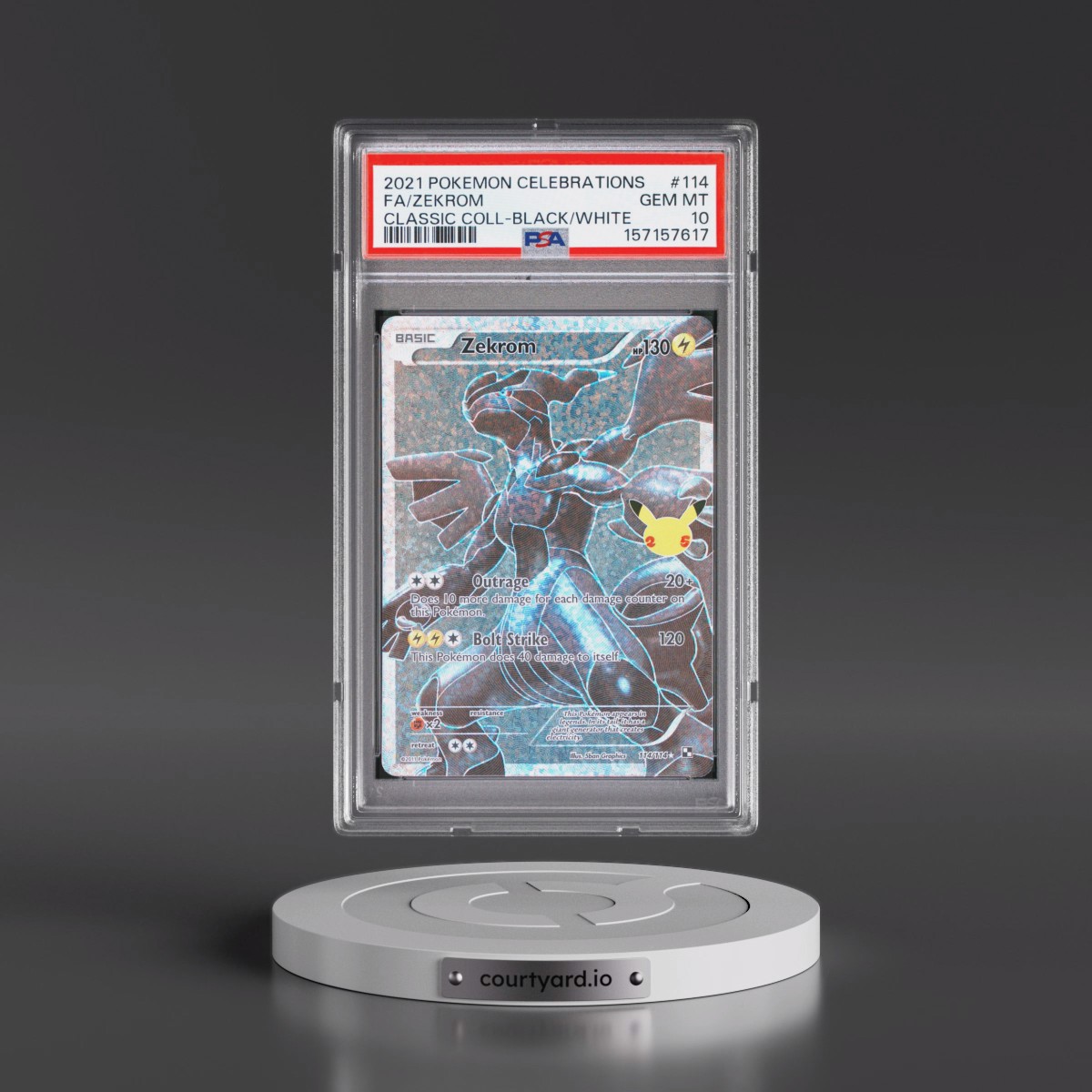 2021 Pokémon Celebrations Classic Collection #114 Zekrom - Full Art (PSA 10 GEM MINT)