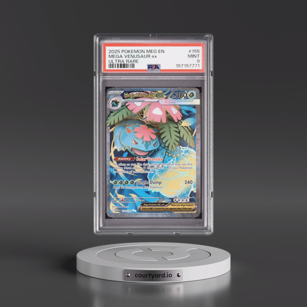 2025 Pokémon Meg EN-Mega Evolution #155 Mega Venusaur EX - Holo Ultra Rare (PSA 9 MINT)