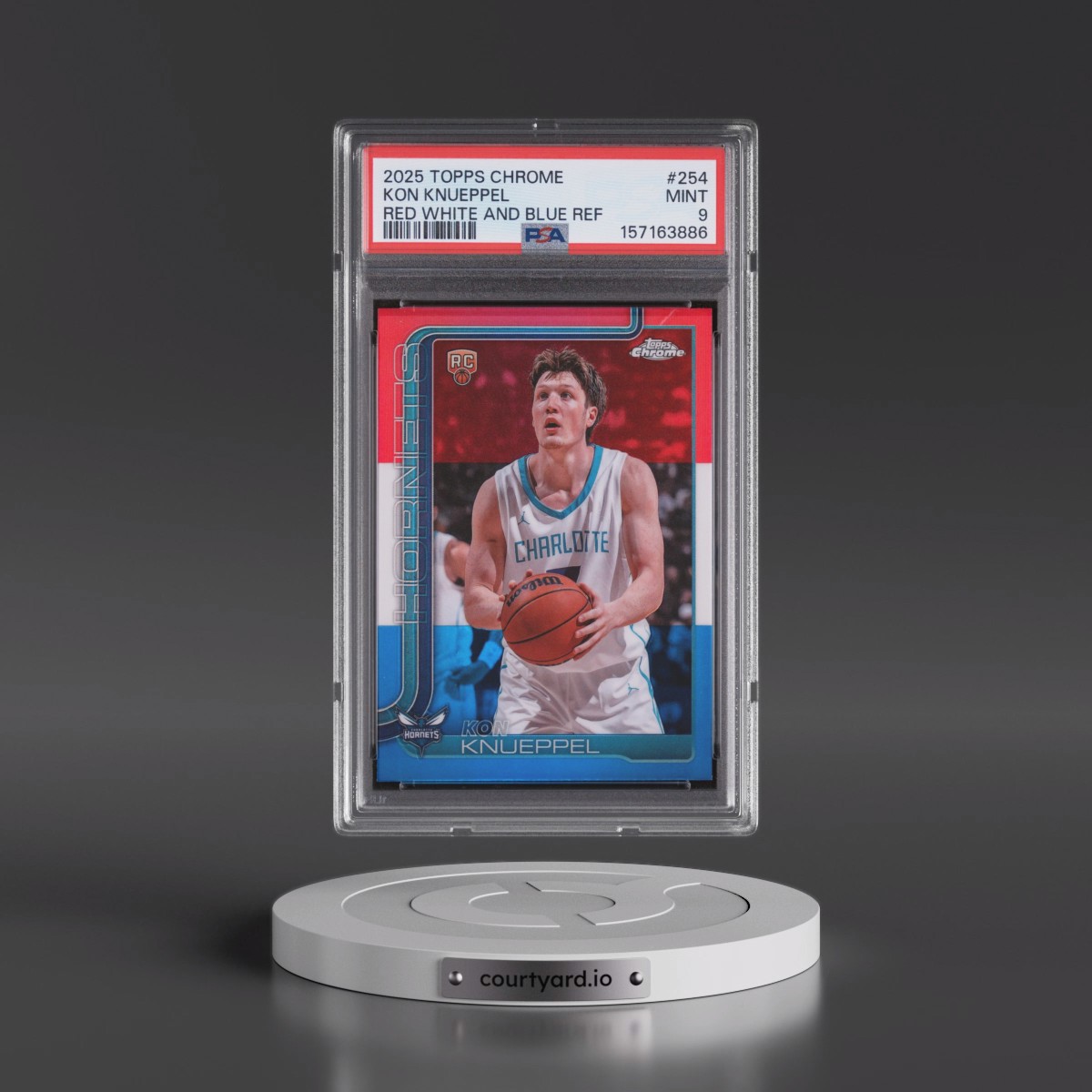 2025 Topps Chrome #254 Kon Knueppel - Red White and Blue Refractor (PSA 9 MINT)