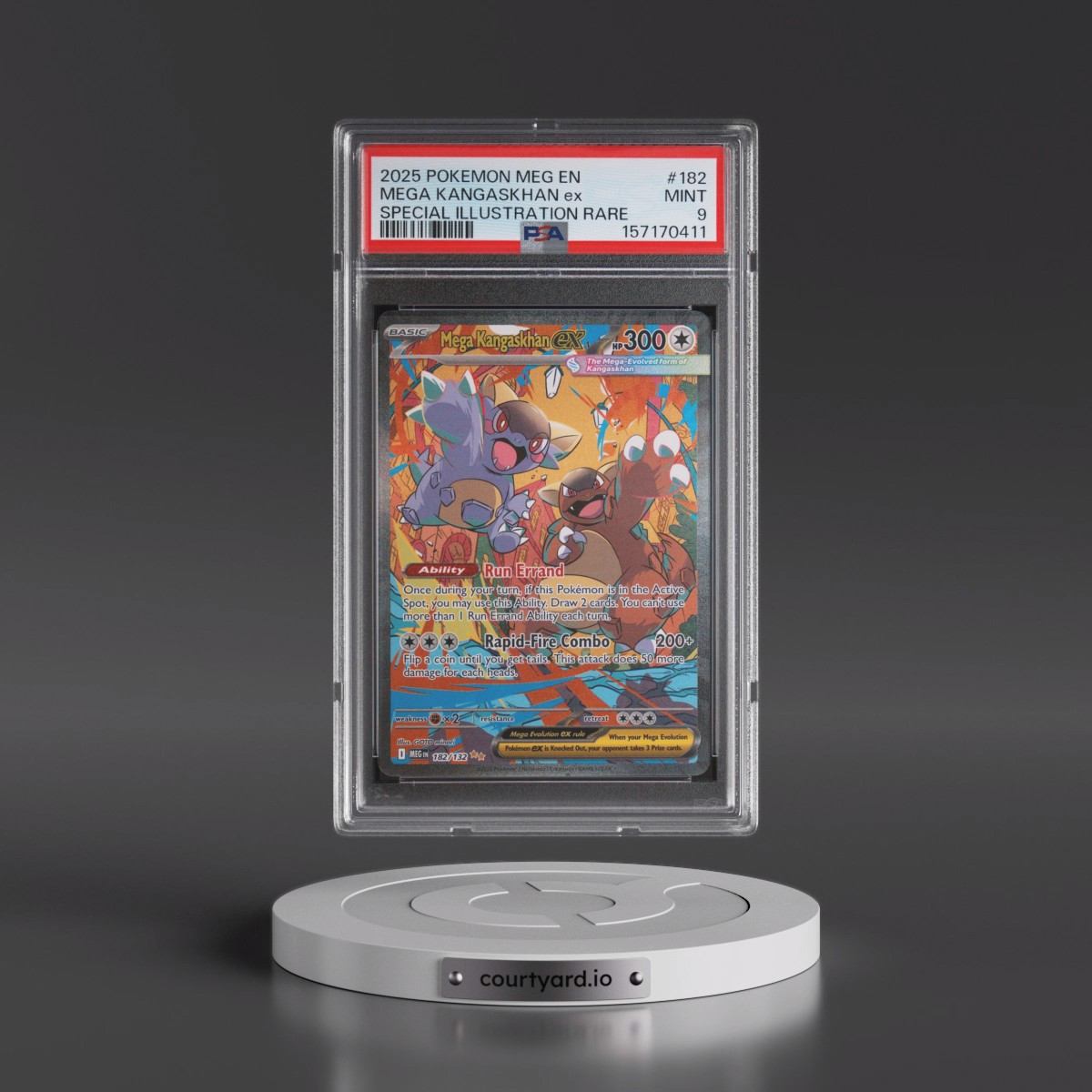 2025 Pokémon Meg EN-Mega Evolution #182 Mega Kangaskhan EX - Holo Special Illustration Rare (PSA 9 MINT)