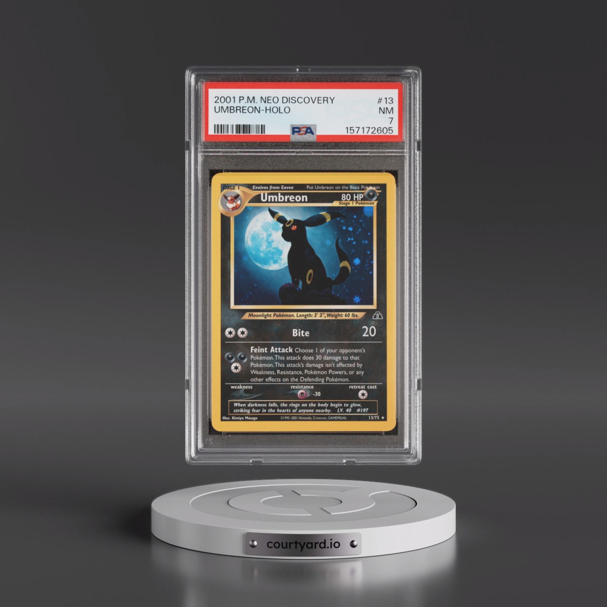 2001 Pokémon Neo Discovery #13 Umbreon - Holo (PSA 7 NM)