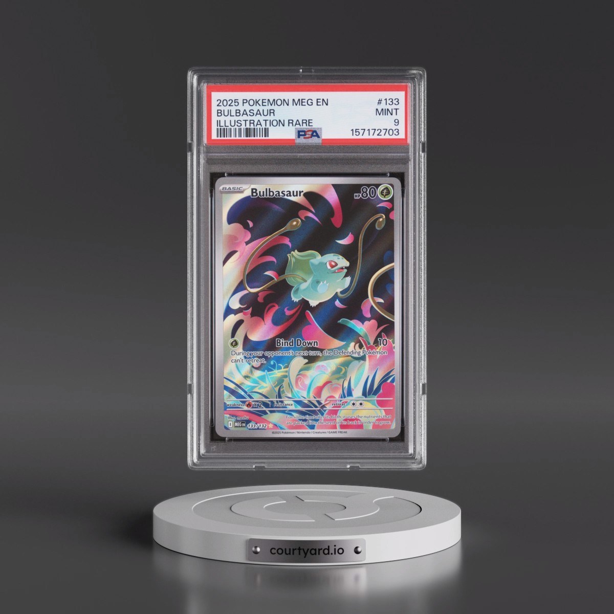 2025 Pokémon Meg EN-Mega Evolution #133 Bulbasaur - Illustration Rare (PSA 9 MINT)