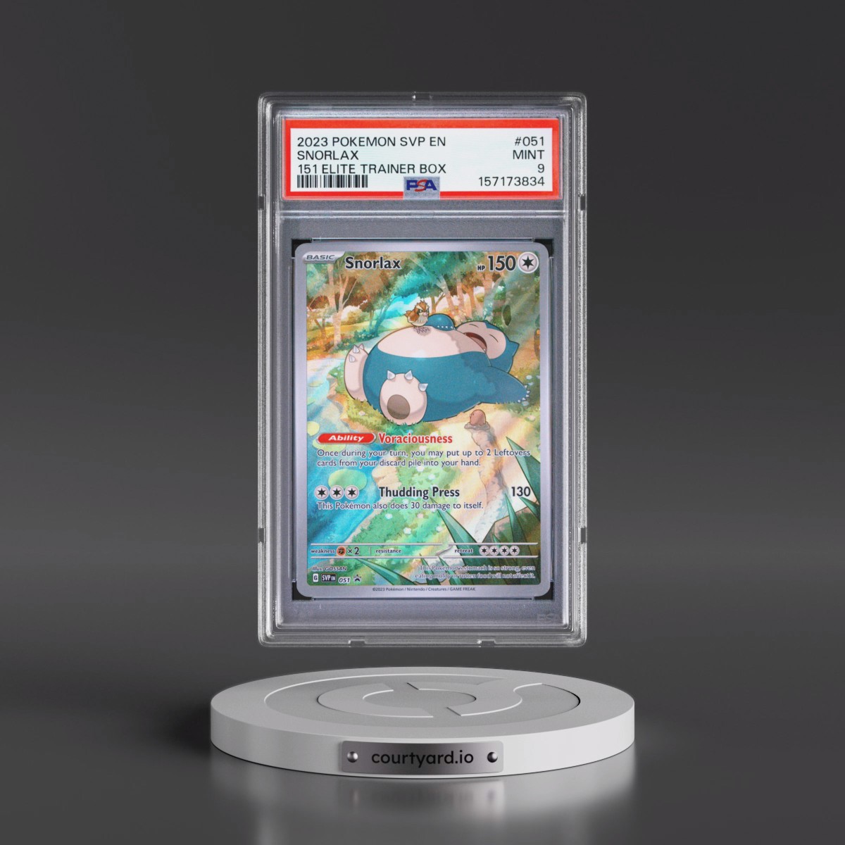 2023 Pokémon Svp EN-SV Black Star Promo #051 Snorlax - 151 Elite Trainer Box (PSA 9 MINT)