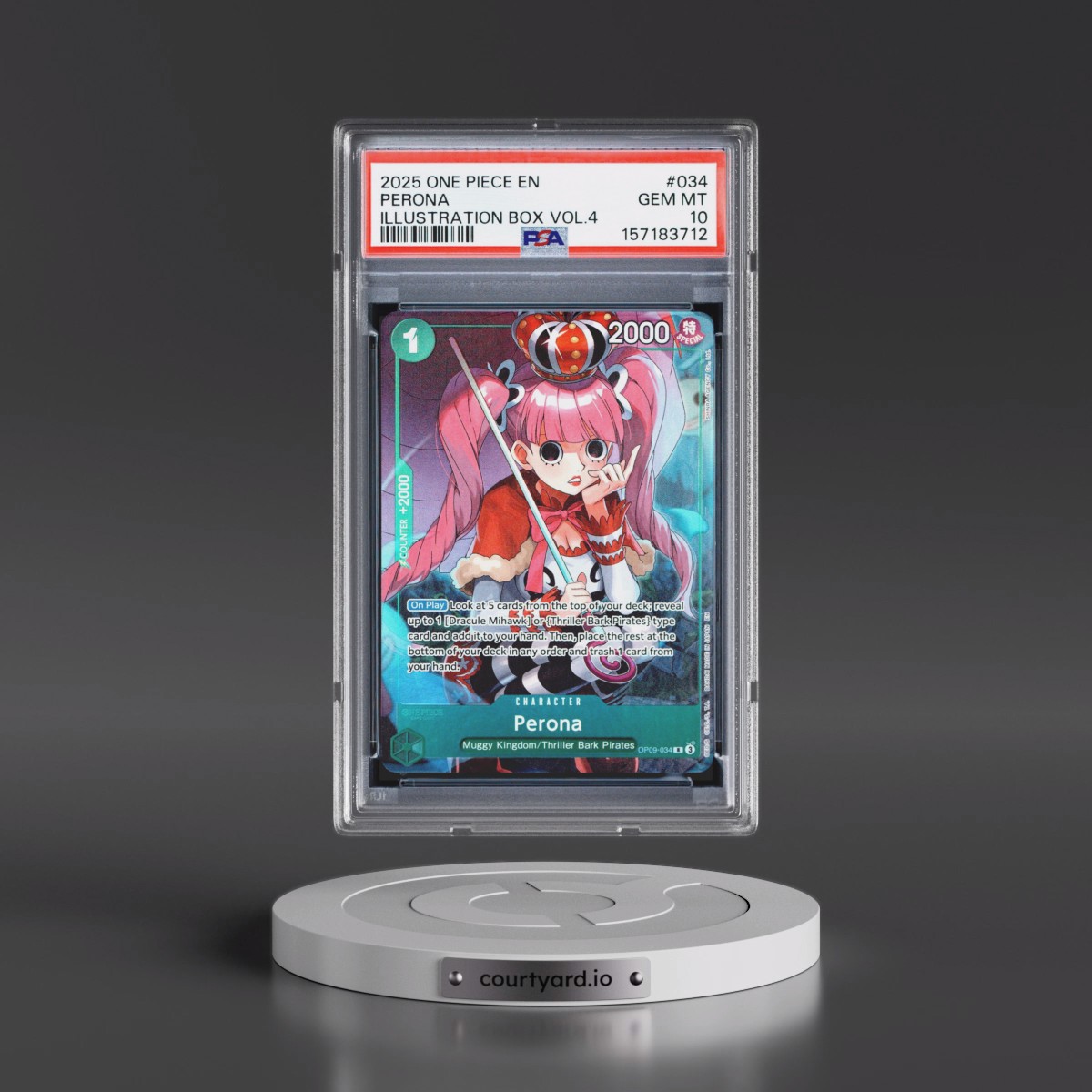 2025 One Piece Promos #034 Perona - Illustration Box Vol.4 (PSA 10 GEM MINT)