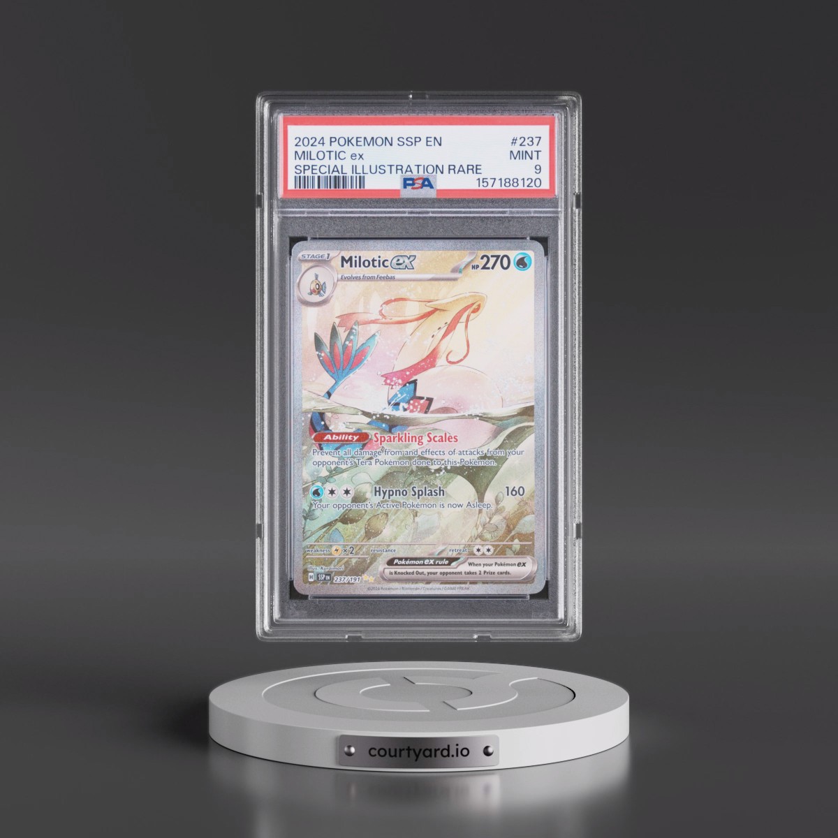 2024 Pokémon Ssp EN-Surging Sparks #237 Milotic EX - Holo Special Illustration Rare (PSA 9 MINT)