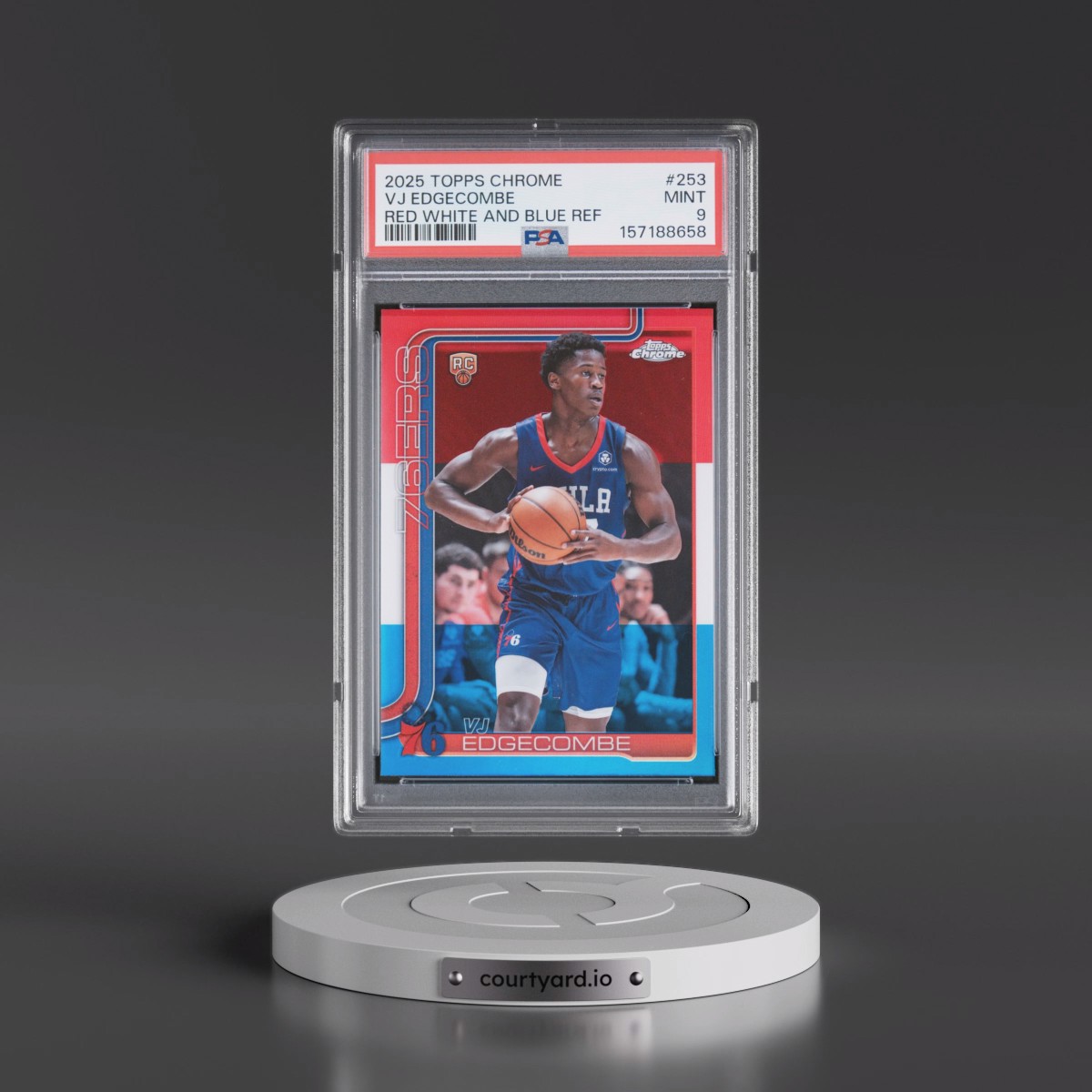 2025 Topps Chrome #253 VJ Edgecombe - Red White and Blue Refractor (PSA 9 MINT)