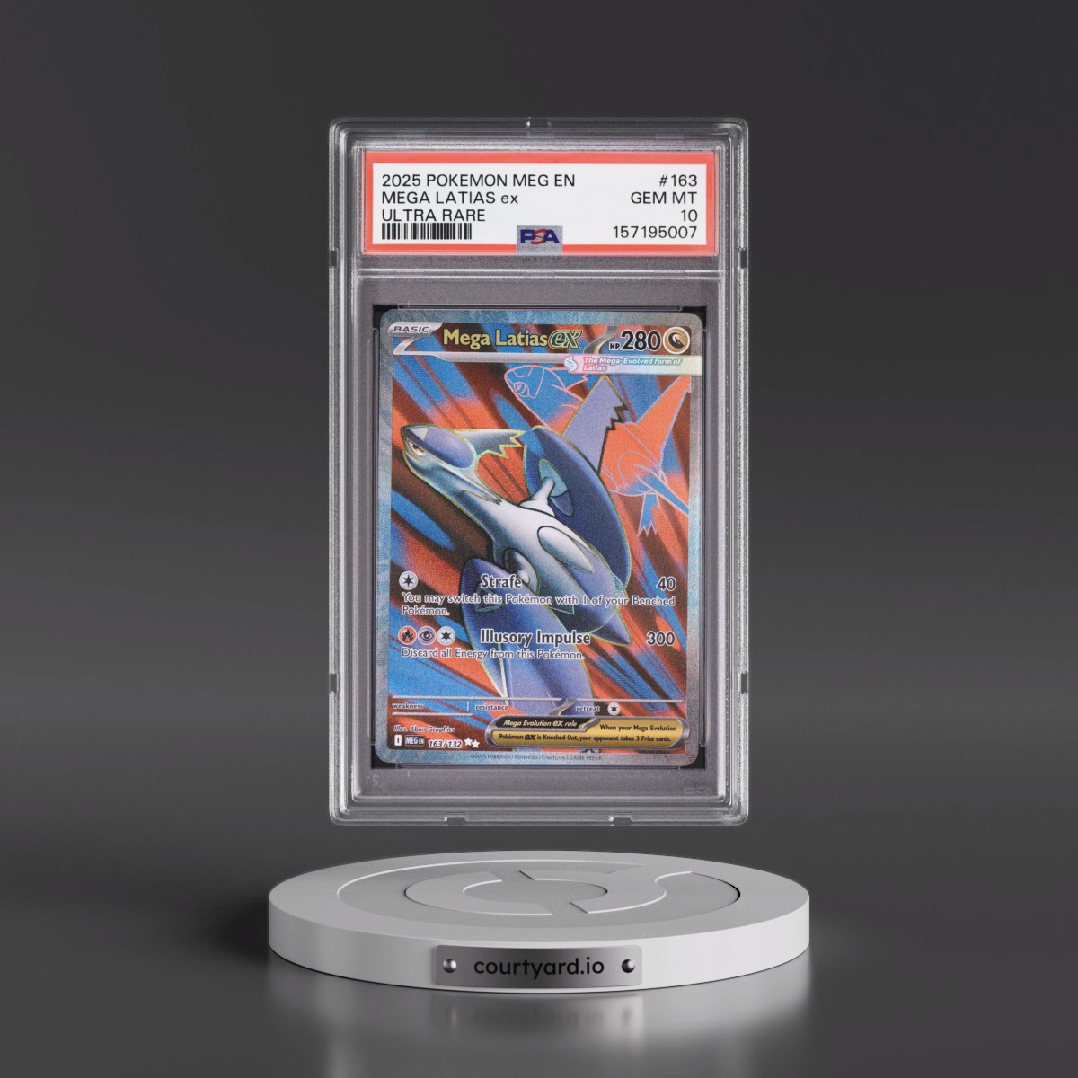 2025 Pokémon Meg EN-Mega Evolution #163 Mega Latias EX - Holo Ultra Rare (PSA 10 GEM MINT)