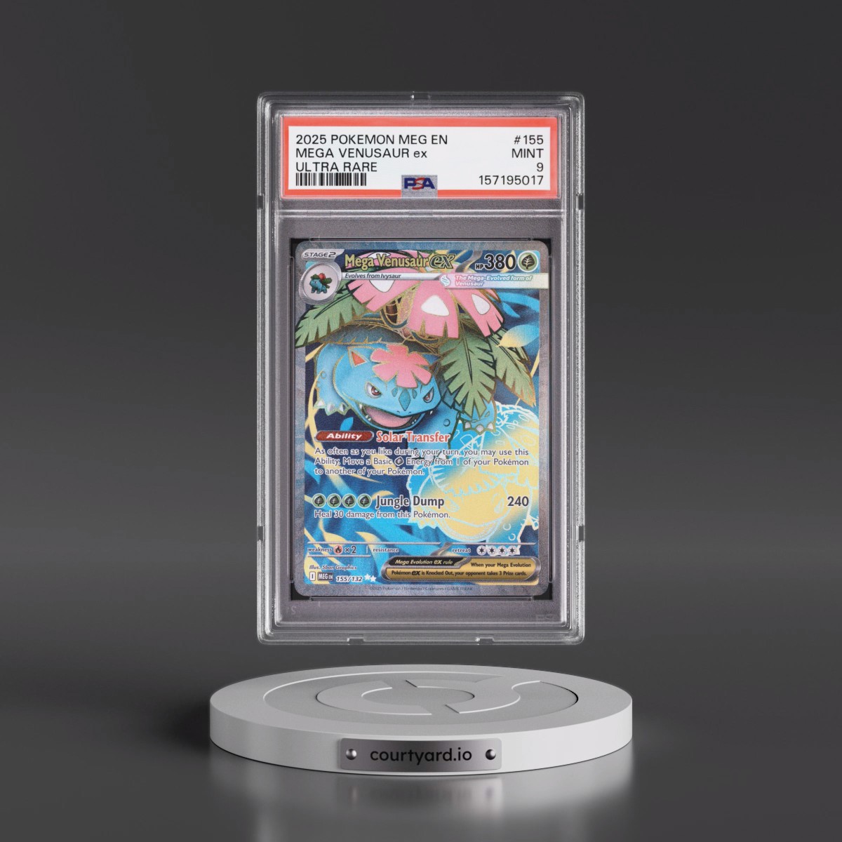 2025 Pokémon Meg EN-Mega Evolution #155 Mega Venusaur EX - Holo Ultra Rare (PSA 9 MINT)