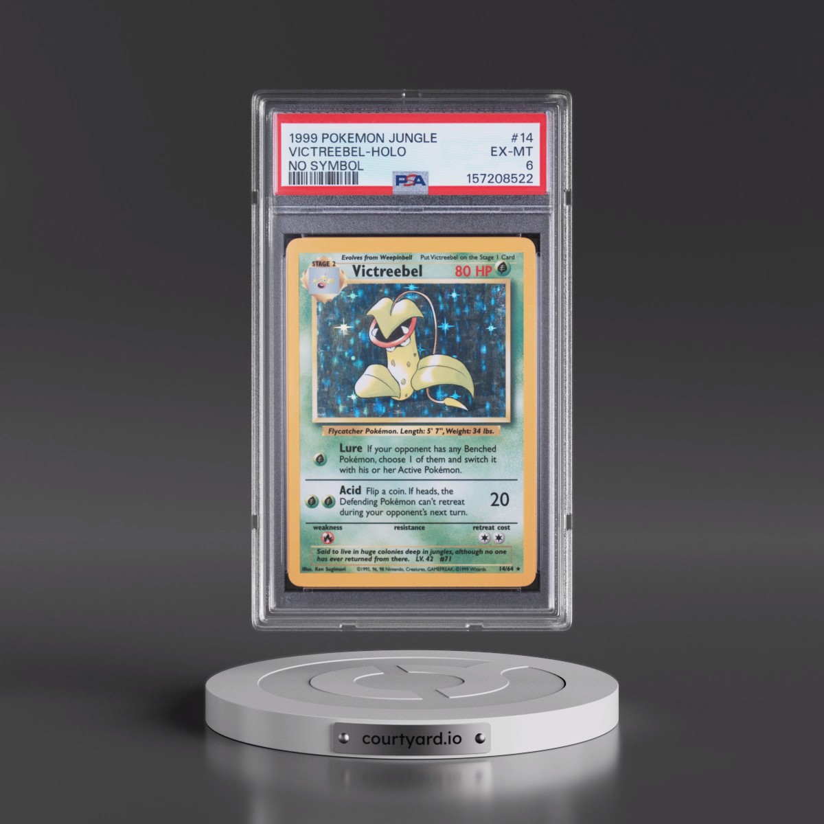 1999 Pokémon Jungle #14 Victreebel - Holo No Symbol (PSA 6 EX-MT)