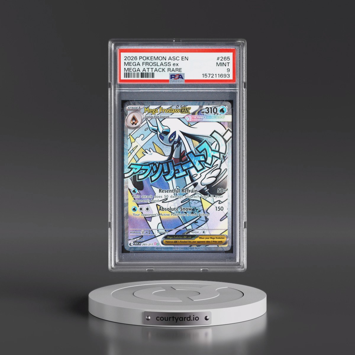 2026 Pokémon Asc EN-Ascended Heroes #265 Mega Froslass EX - Holo Mega Attack Rare (PSA 9 MINT)