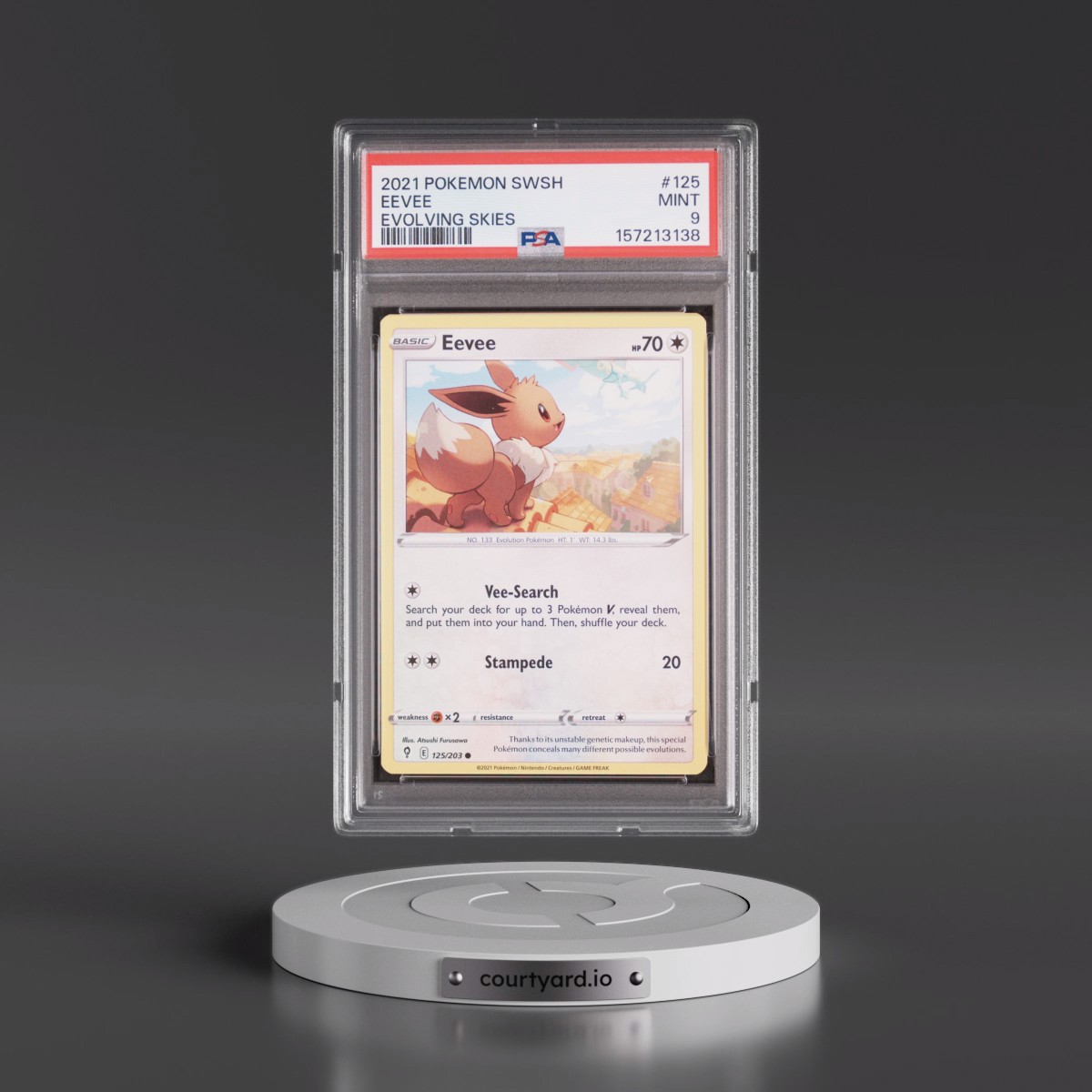 2021 Pokémon Sword & Shield Evolving Skies #125 Eevee (PSA 9 MINT)