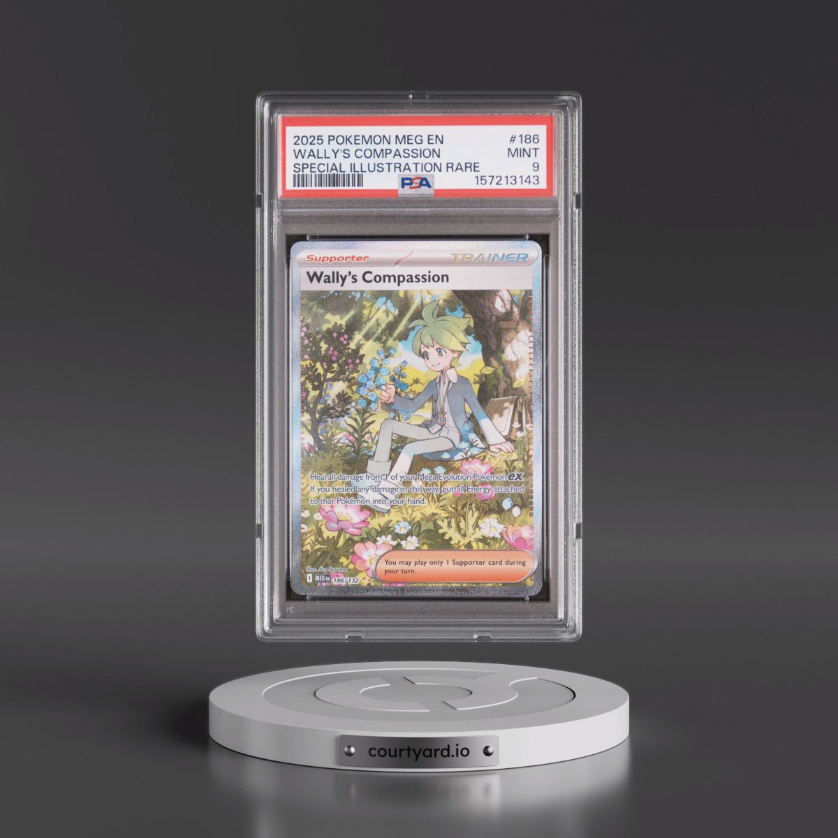 2025 Pokémon Meg EN-Mega Evolution #186 Wally's Compassion - Special Illustration Rare (PSA 9 MINT)