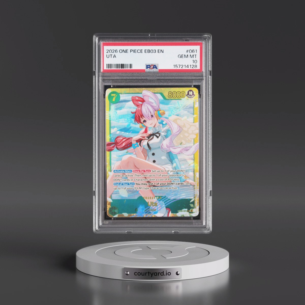 2026 One Piece EB03-Extra Booster -One Piece Heroines Edition #061 Uta (PSA 10 GEM MINT)