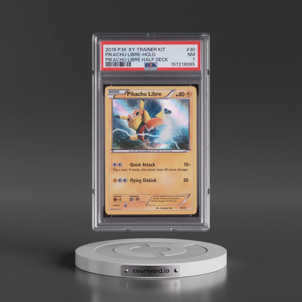 2016 Pokémon XY Trainer Kit Pikachu Libre Half Deck #30 Pikachu Libre - Holo (PSA 7 NM)