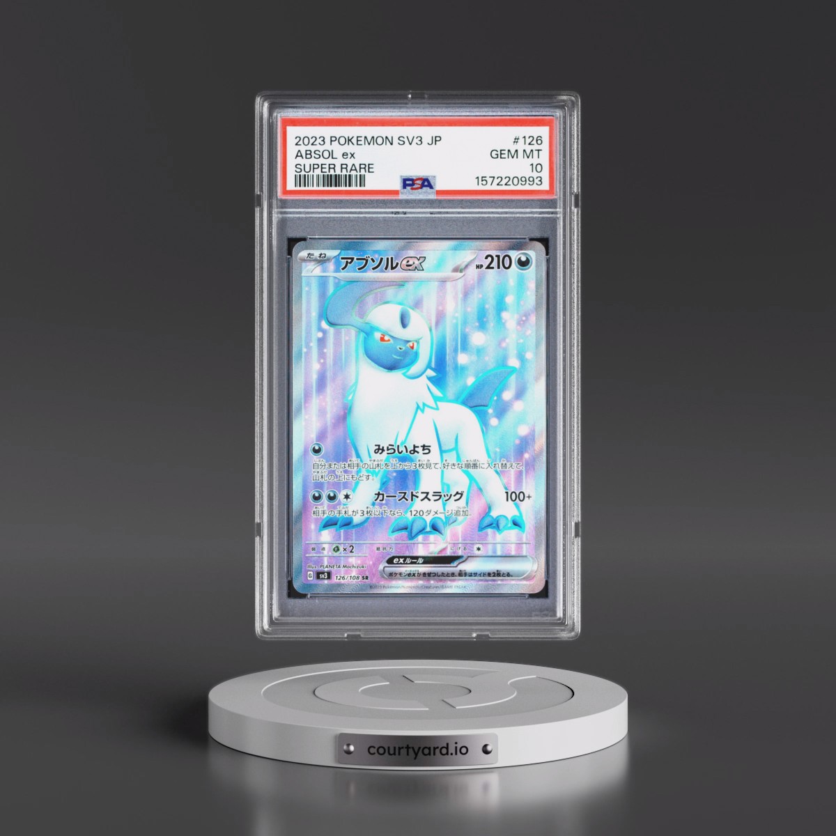 2023 Pokémon SV3-Ruler of the Black Flame #126 Absol EX - Holo Super Rare (PSA 10 GEM MINT)