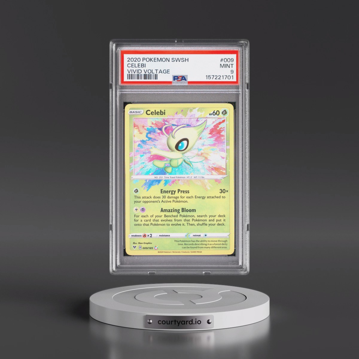 2020 Pokémon Sword & Shield Vivid Voltage #009 Celebi (PSA 9 MINT)