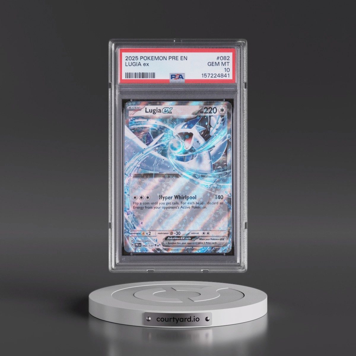 2025 Pokémon Pre EN-Prismatic Evolutions #082 Lugia EX - Holo (PSA 10 GEM MINT)