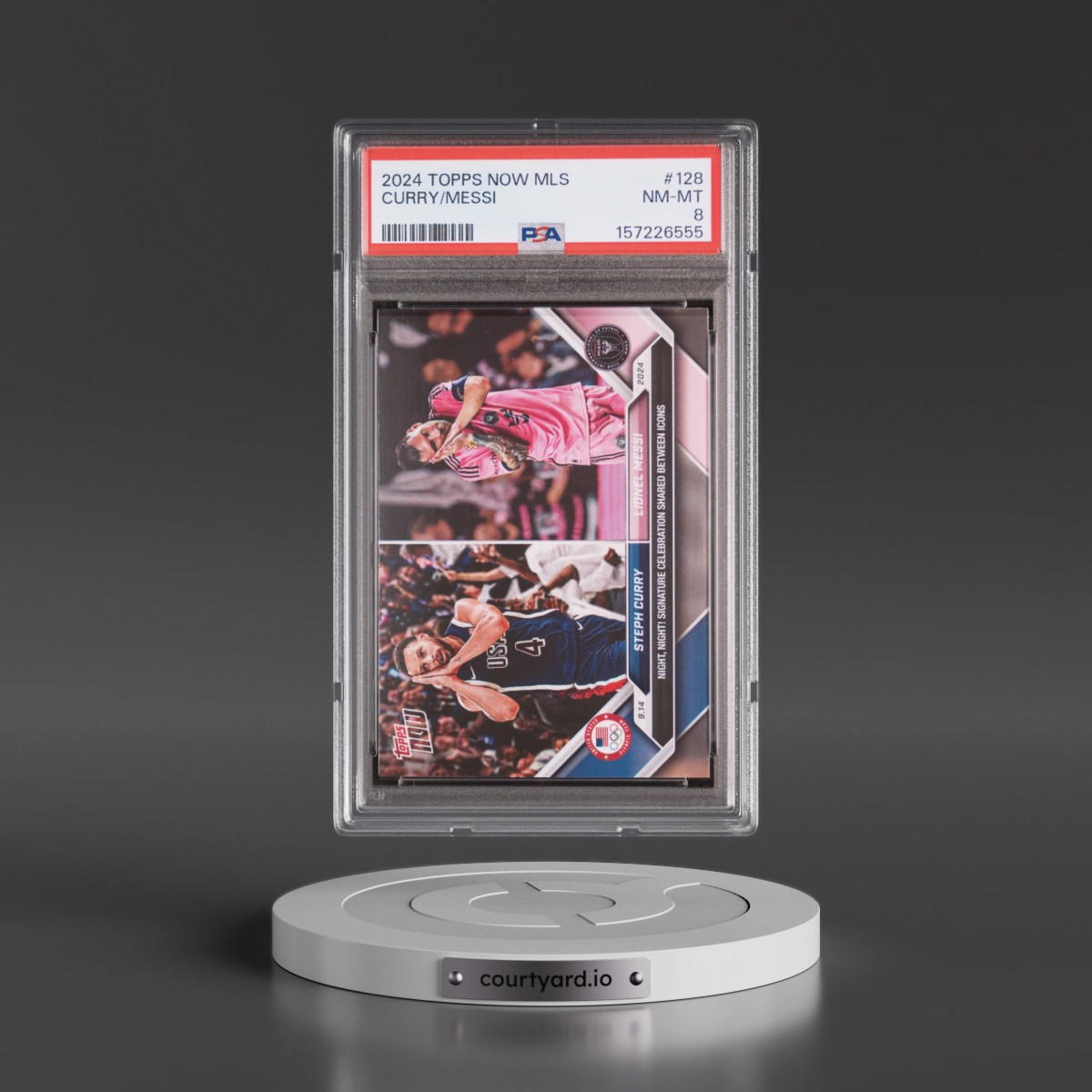 2024 Topps Now MLS #128 Lionel Messi/Steph Curry (PSA 8 NM-MT)