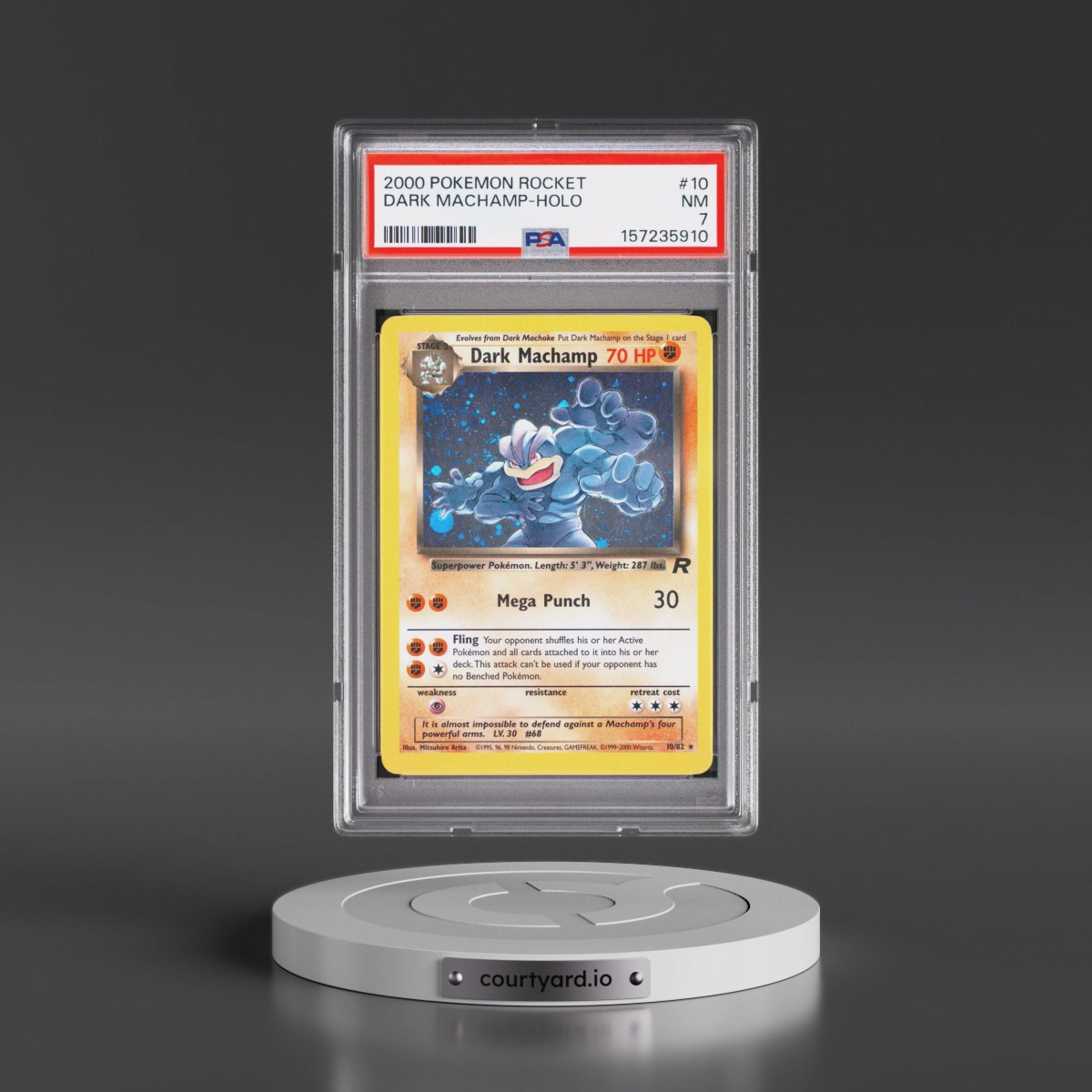 2000 Pokémon Rocket #10 Dark Machamp - Holo (PSA 7 NM)