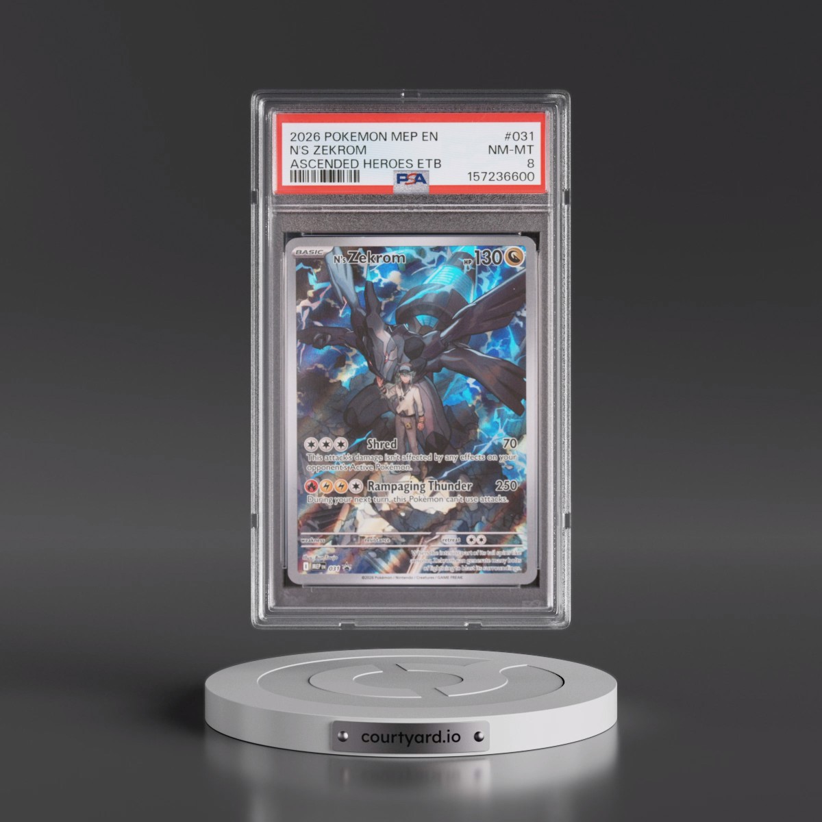 2026 Pokémon Mep EN-Me Black Star Promo #031 N's Zekrom - Ascended Heroes Elite Trainer Box (PSA 8 NM-MT)