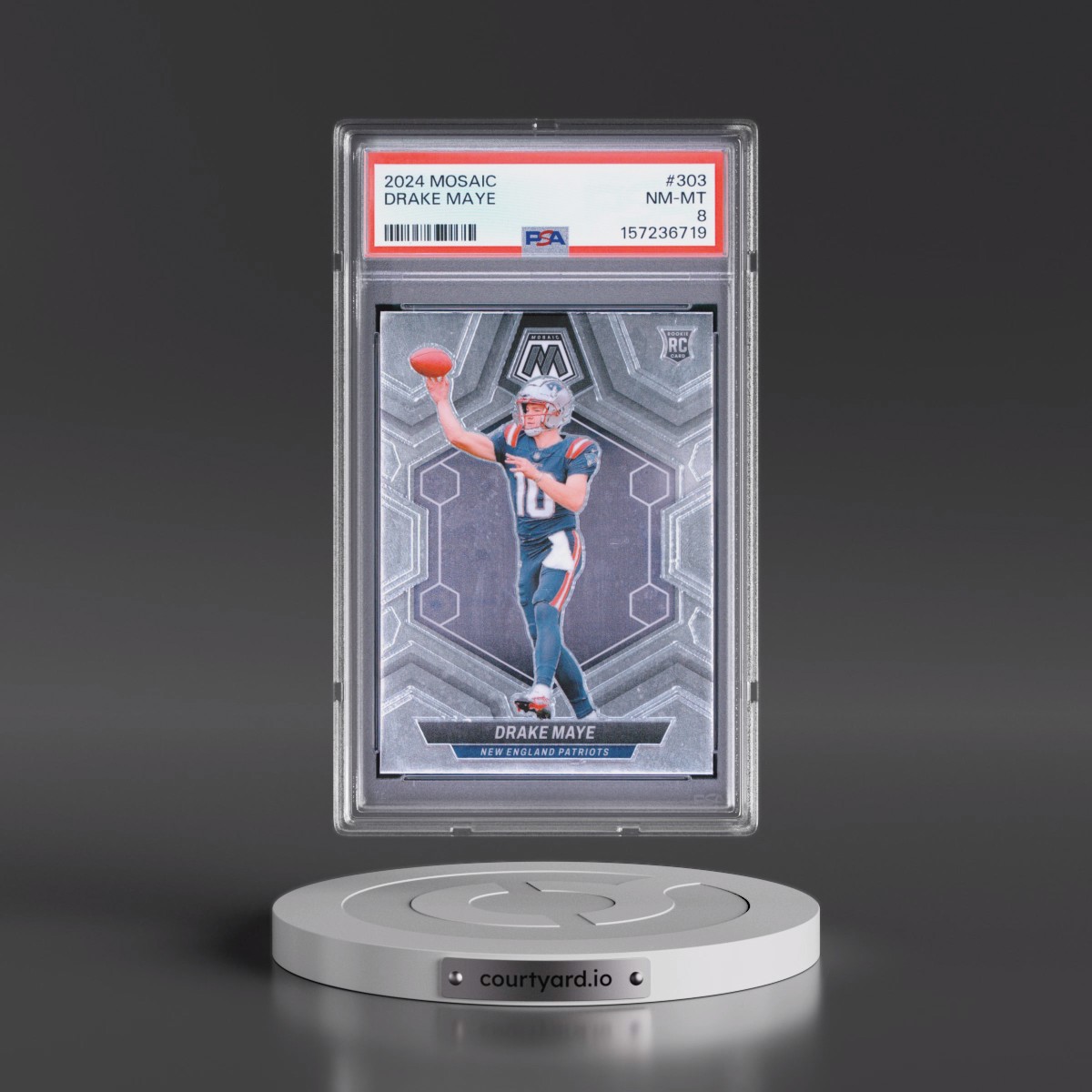 2024 Panini Mosaic #303 Drake Maye (PSA 8 NM-MT)