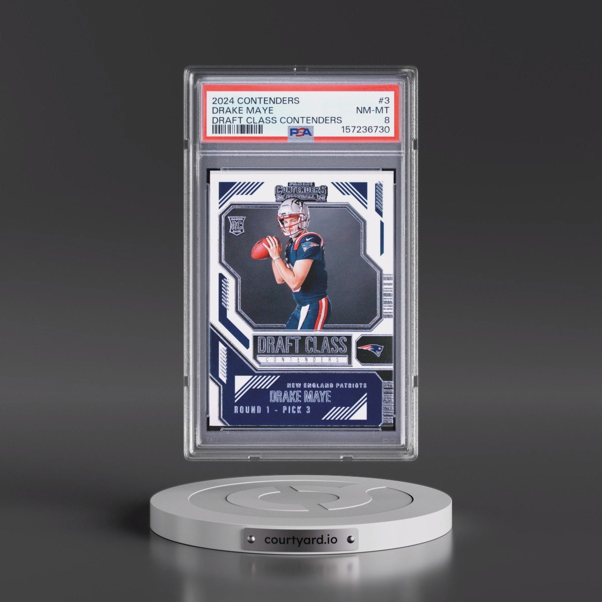 2024 Panini Contenders Draft Class Contenders #3 Drake Maye (PSA 8 NM-MT)