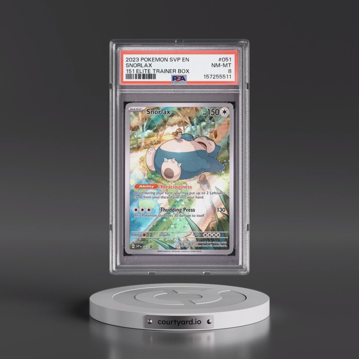2023 Pokémon Svp EN-SV Black Star Promo #051 Snorlax - 151 Elite Trainer Box (PSA 8 NM-MT)