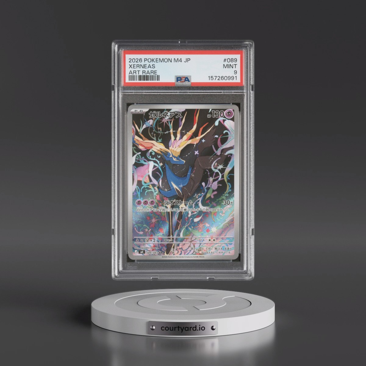 2026 Pokémon M4-Ninja Spinner #089 Xerneas - Art Rare (PSA 9 MINT)