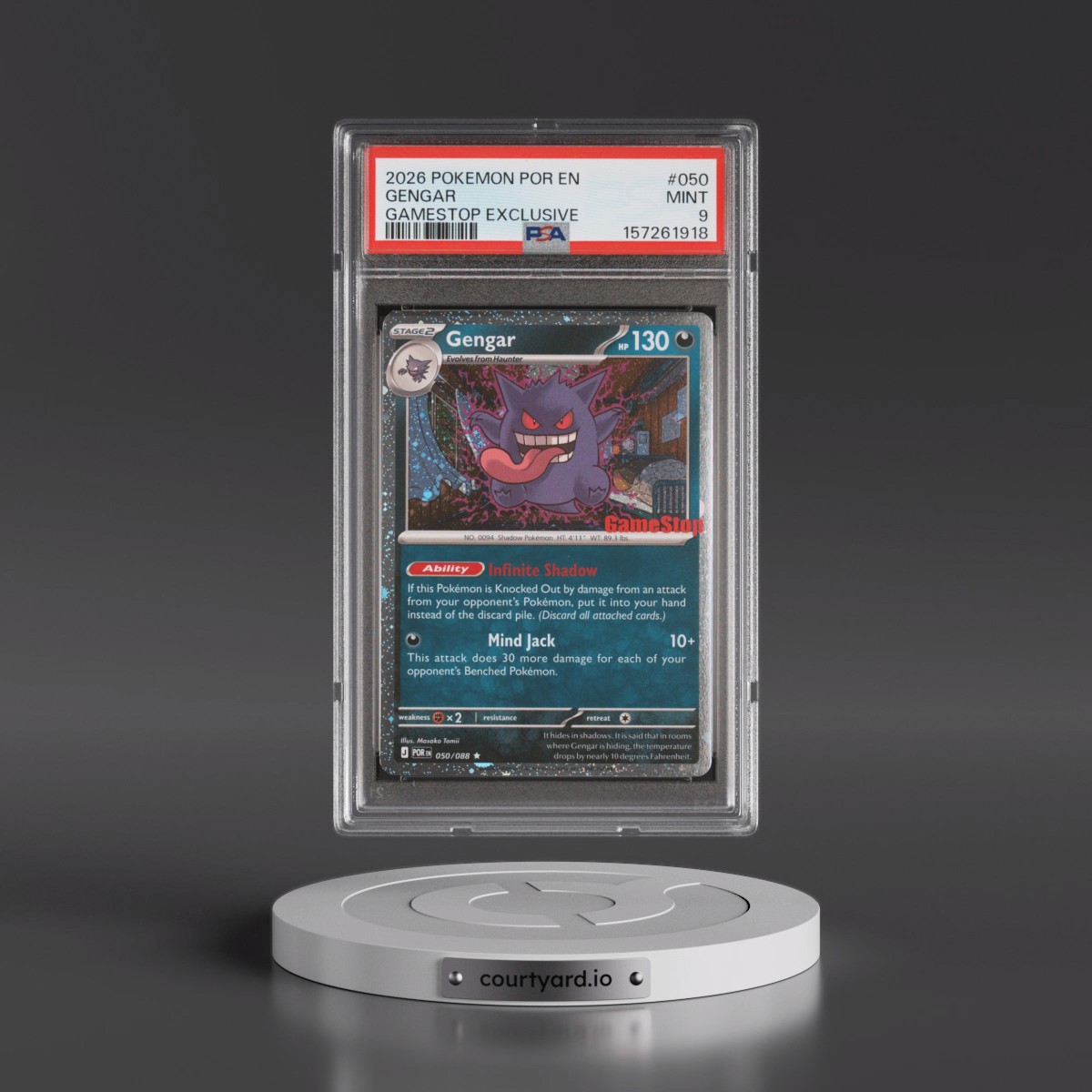 2026 Pokémon Por EN-Perfect Order #050 Gengar - Gamestop Exclusive (PSA 9 MINT)