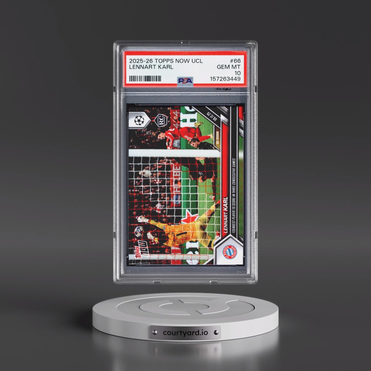 2025 Topps Now UEFA Champions League Lennart Karl #66 PSA 10