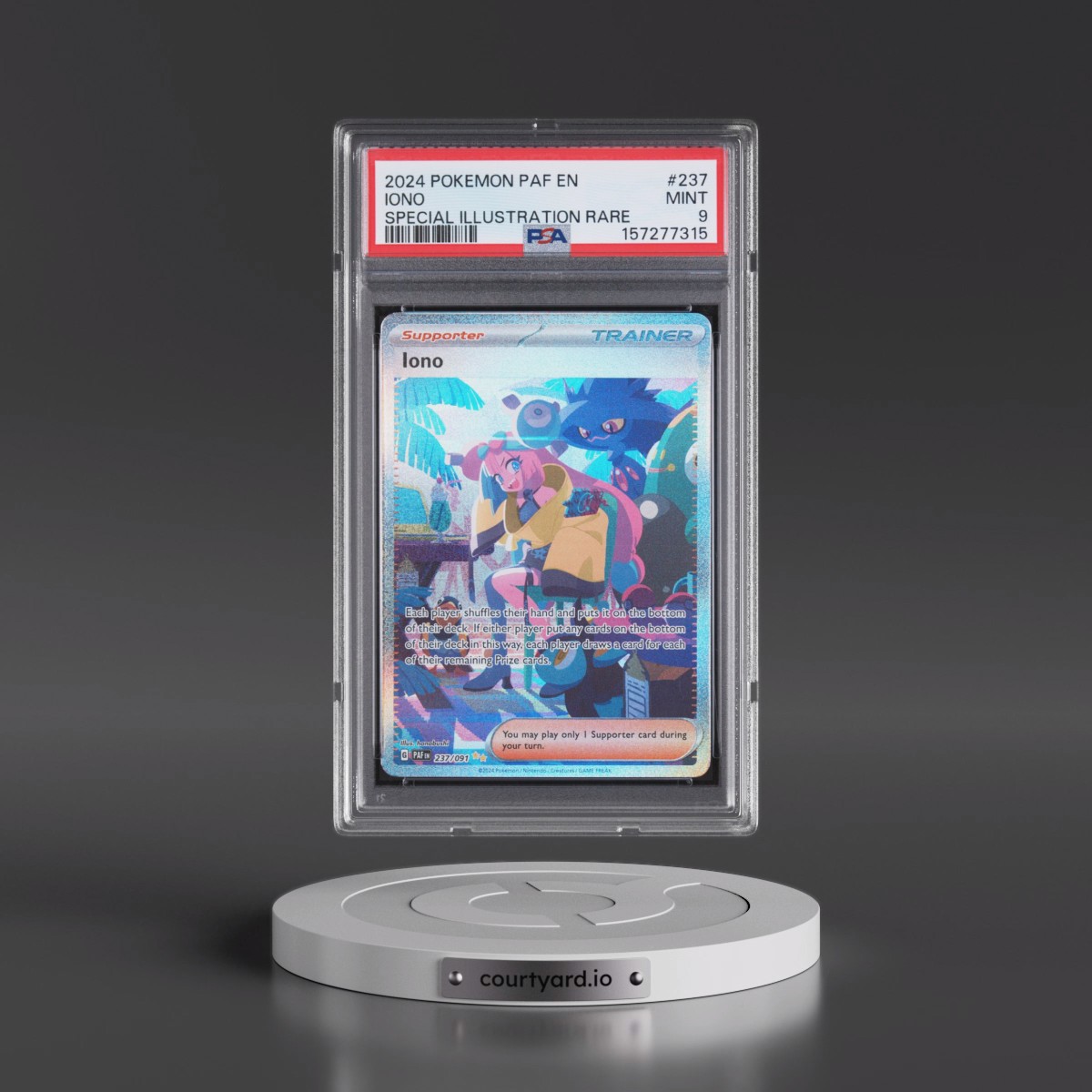 2024 Pokémon Paf EN-Paldean Fates #237 Iono - Special Illustration Rare (PSA 9 MINT)