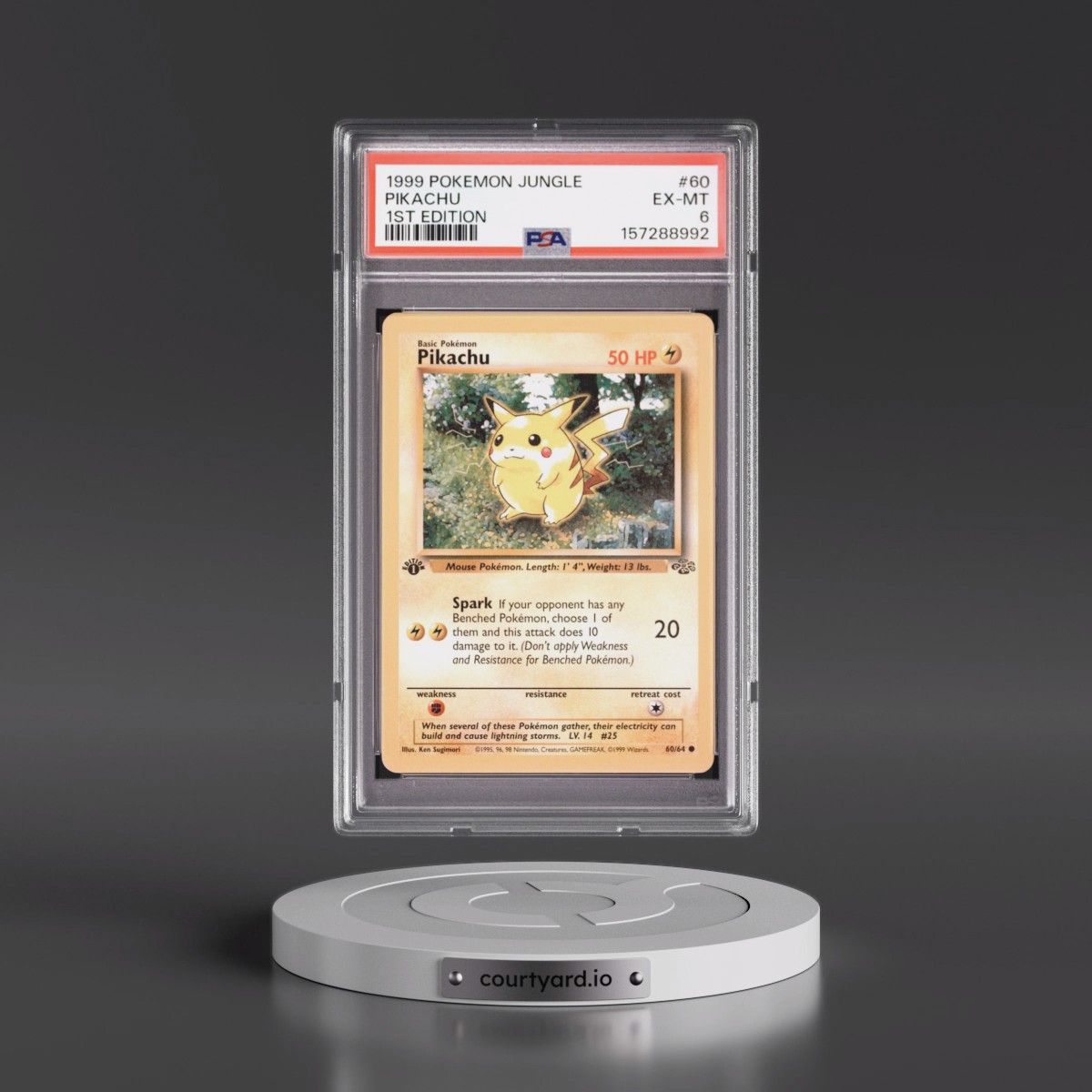 1999 Pokémon Jungle #60 Pikachu - 1st Edition (PSA 6 EX-MT)