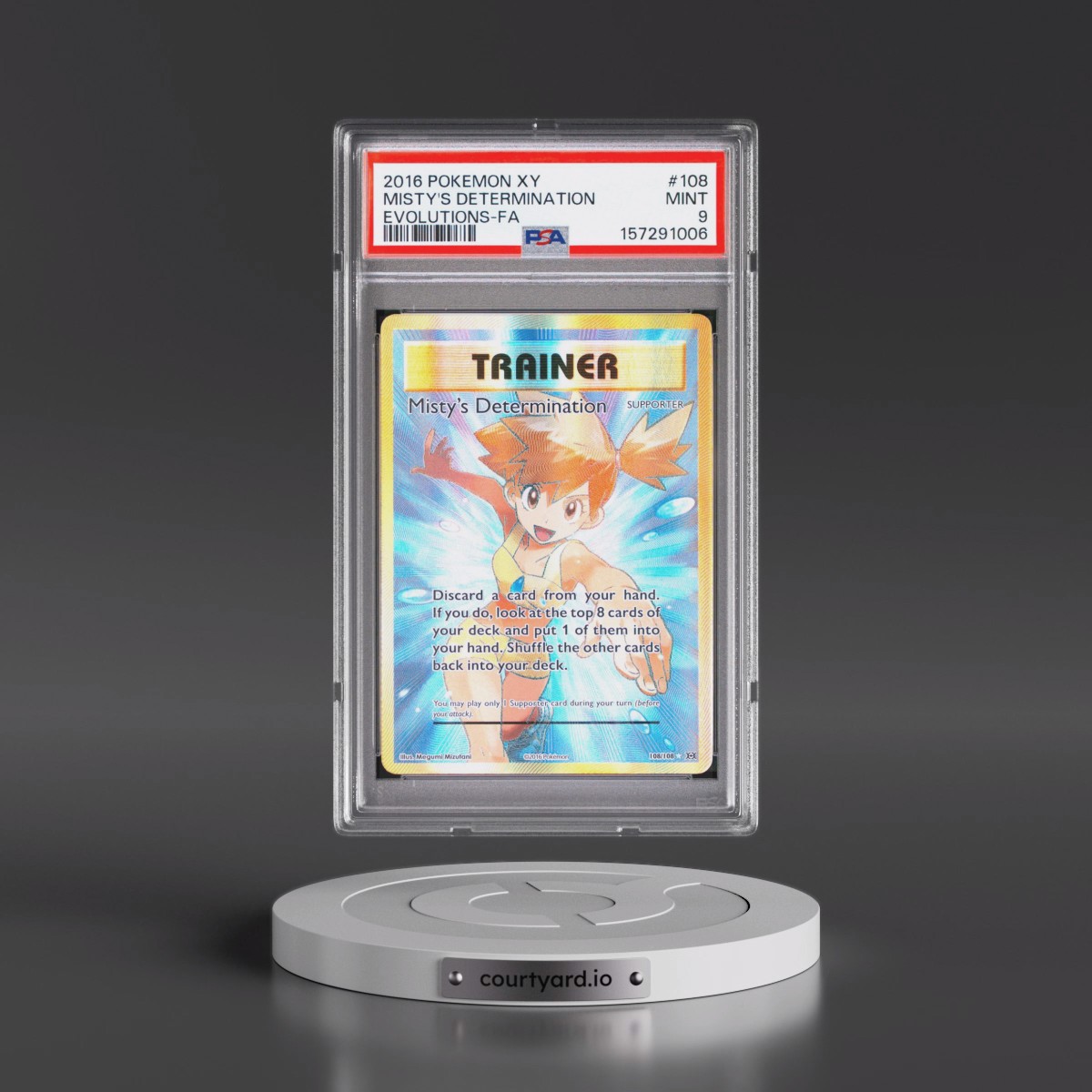 2016 Pokémon XY Evolutions #108 Misty's Determination - Full Art (PSA 9 MINT)
