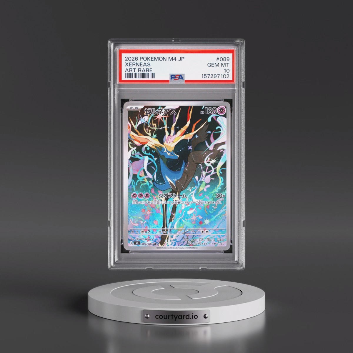 2026 Pokémon M4-Ninja Spinner #089 Xerneas - Art Rare (PSA 10 GEM MINT)