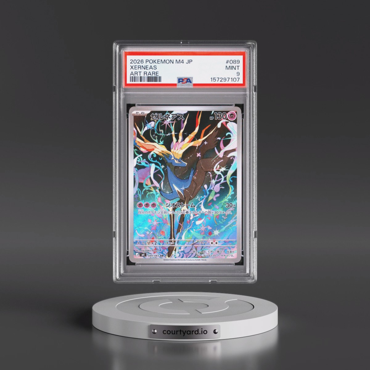 2026 Pokémon M4-Ninja Spinner #089 Xerneas - Art Rare (PSA 9 MINT)